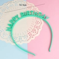 Green plastic Happy Birthday headband for party decoration with 14.5cm width display - Green