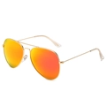Κλασικά γυαλιά ηλίου aviator με χρυσό μεταλλικό σκελετό και πορτοκαλί-κόκκινους φακούς - Χρυσός Σκελετός Κόκκινος Καθρέφτης Φακός