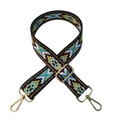 Ethnic style adjustable wide shoulder strap with multi-color geometric woven pattern - Style #34