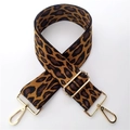 Correa ajustable con estampado de leopardo y ganchos metálicos dorados para bolsos - Estampado de Leopardo N.º 3 Marrón