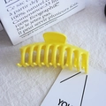 Large yellow candy-colored claw clip for hair styling on a neutral fabric background - 5# Large Lemon Yellow