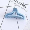 Sleek light blue hair claw clip for women in a smooth resin finish on a white card - 22# U-shape Sky Blue