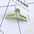 Large light green hair claw clip for women in a minimalist candy color design - 23# U-shape Fruit Green