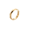 Minimalist gold geometric diamond-cut titanium steel ring with matte and polished finish - US 9 / Gold