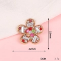 Golden flower charm with colorful crystals and rhinestones for DIY crafts, 22mm - D644 Mixed Color Gemstone Flower