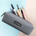 Grey Oxford fabric pencil case with large capacity and double layer stationery storage - Single Layer / Gray