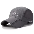 Foldable dark grey UPF 50+ sun hat with breathable mesh and quick-dry fabric design - Adjustable / Gray