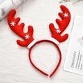 Christmas reindeer antler headband with red felt and white snowflakes for party costumes - Red Snowflake Antler Style 10
