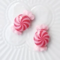Two pink swirl resin candies for DIY phone case crafts and decorative accessories - Light Pink