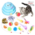 Set de 14 jouets pour chat avec tour de balles bleue et souris en peluche - Lot No. 10