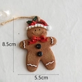 Christmas gingerbread man resin pendant decoration with red hat, size 8.5cm x 5.5cm - No.4 Red Hat Style