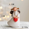 Figura de ángel de resina rústica con corazón rojo, 11cm, adorno navideño vintage - Estilo D Corazón Pequeño