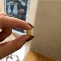Perle cube plaquée or avec incrustation de zircon pour colliers et bracelets - Lettre I / Doré