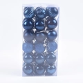 36-piece set of blue Christmas ball ornaments in mixed finishes for tree decoration - 36Pcs/4cm / Navy Blue