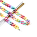 Colorful macaron acrylic eyewear chain with matte finish links and rubber anti-slip loops - Macaron Multicolor