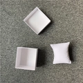 Minimalist white watch gift box with square lid and matching soft jewelry display pillow - White Gift Box