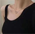 Openwork Heart Necklace [45+5cm] (entirely Titanium Steel)