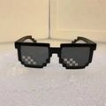 Black pixelated sunglasses in classic Thug Life style for parties and street fashion - Black Large Mosaic Sunglasses