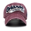 Vintage bordeauxrote Baseballkappe aus gewaschener Baumwolle mit Orlando-Stickerei - Verstellbar / Burgunderrot