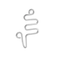 Silver vacuum plated stainless steel fake nose ring with a wavy S-shaped curve design - Style 1 Silver