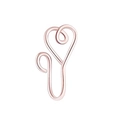 Minimalist heart-shaped faux nose ring in rose gold finish stainless steel jewelry - Style 2 Rose Gold