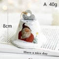 Campanella natalizia in ferro con Babbo Natale dipinto a mano e passante in canapa - Stile A (Babbo Natale Bianco) / 40g