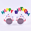 Funny cupcake-shaped birthday sunglasses for kids party decoration in white plastic - White