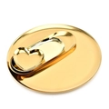 Dreiteiliges goldenes Metall-Schmucktablett-Set mit runden und ovalen Formen - Herz 9.1*8.7cm / Gold
