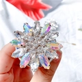 Flower crystal phone grip holder with iridescent rhinestones and silver metal finish - Gem Holder-No.6 Flower Long Diamond-Colorful