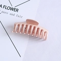 Pink matte plastic hair claw clip for women featuring a minimalist curved design - 14# Small Korean Pink