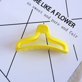 Vibrant candy-colored yellow hair claw clip with hollow design on white background card - 26# U-shape Lemon Yellow