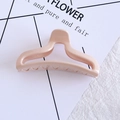 Matte pink large hair claw clip in a simple curved design for women's hairstyling - 28# U-shape Korean Pink