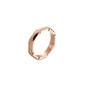 Minimalist geometric titanium steel ring with rose gold matte finish and brushed texture - US 6 / Rose Gold