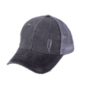 Berretto da baseball coda di cavallo grigio scuro lavato con retro in rete - grigio scuro