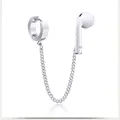 Orecchino anti-smarrimento in acciaio inossidabile argento con anello in silicone per cuffie - Stile 4 Ear Cuff