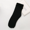 Calcetines negros de media pantorrilla con punto de canalé vertical estilo slouchy - Talla única / Negro
