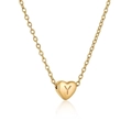 Golden heart-shaped necklace featuring a letter Y engraving on a fine link chain - Heart Initial Y Style (Y)