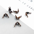 Terminales de concha bronce antiguo para nudos en fabricación de joyería DIY - Rojo Antiguo