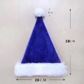 Blue plush Christmas hat dimensions showing 38cm height and 28cm width detail - 38*28cm / Royal Blue Long Plush Kids