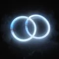 Glow-in-the-dark white LED bracelets in a circular closed loop for party events - White