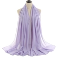 Detailed close-up of lavender chiffon fabric texture on a long scarf for women - Lavender