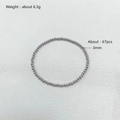Detail showing 3mm steel beads bracelet weight 6.3g with 67 pieces on white background - Elastic Cord-3mm