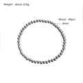 Detail of 4mm silver stainless steel beads bracelet with weight and quantity specs - Elastic Cord-4mm