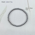 Detail showing 5mm silver steel beads bracelet weight 17.2g and 39 pieces count - 5mm Ball