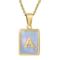 Blue Shell Letter A Style (With Chain)