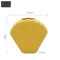 Nordic shell-shaped ceramic vase in matte yellow finish for minimalist home decoration - Yellow / Medium (19.5x18x7.5cm)