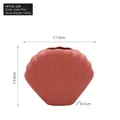 Dunkelrosa Keramikvase in Muschelform mit matter Oberfläche, Größe 14,5x17,5 cm - Dunkelrosa