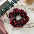 Chouchou de Noël avec motif à carreaux rouge et vert et flocons de neige blancs - Carreaux Rouge Vert Classique Flocon Blanc - Style 5