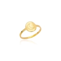 Minimalistischer 18K Gold Edelstahlring offen mit graviertem Mondmuster für Damen Herren - US 6 / 3716-Gold-Mondmuster