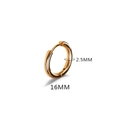 Classic 16mm gold-plated titanium steel hoop earrings with a 2.5mm tube thickness - 2.5*16mm Gold (Single)